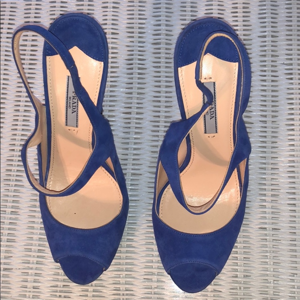 Prada Blue Strap Heels